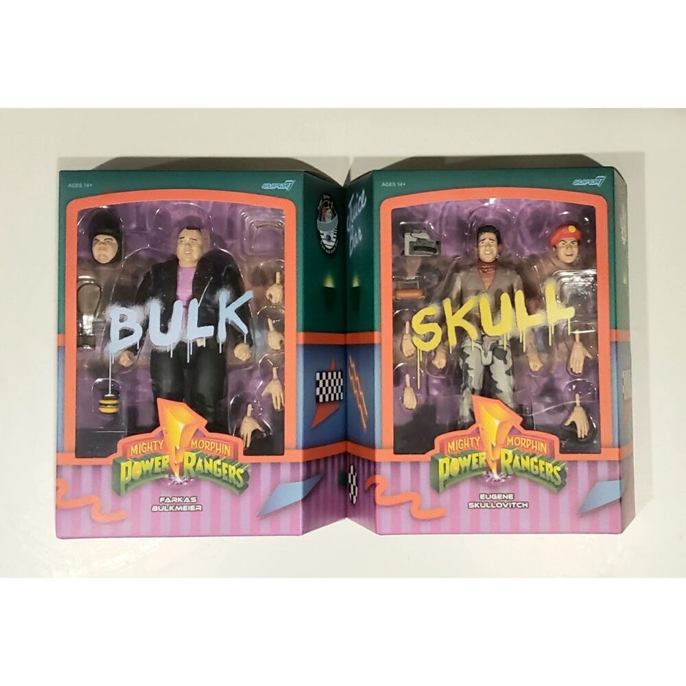 Super7 Mighty Morphin Power Rangers ULTIMATES!Bulk And Skull Action Figure Lot